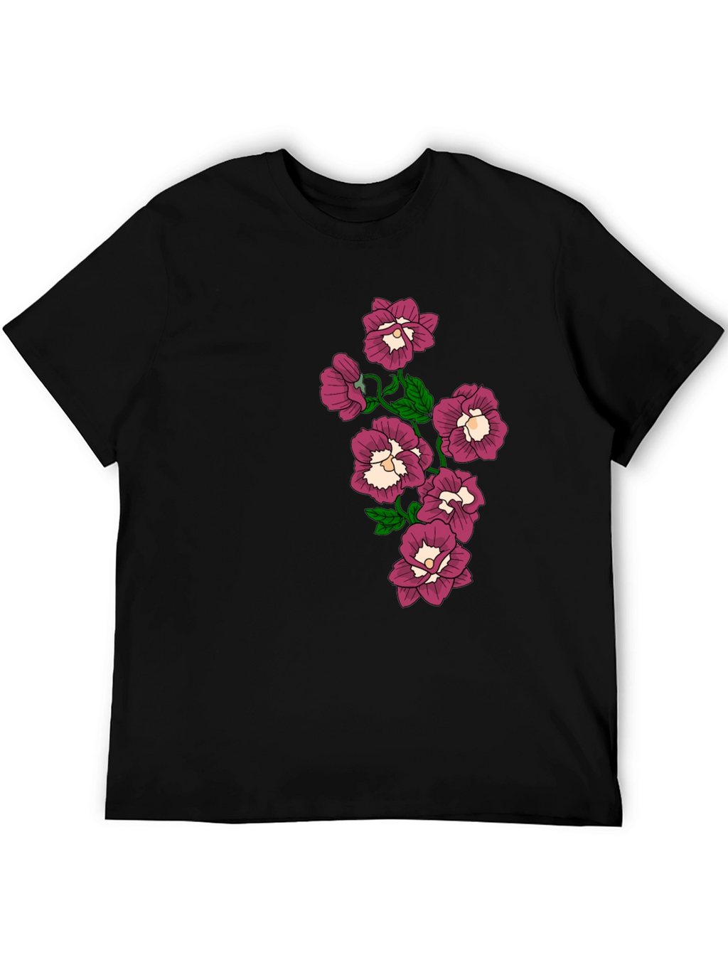 Floral T-Shirt - Black -  Graphic Tee