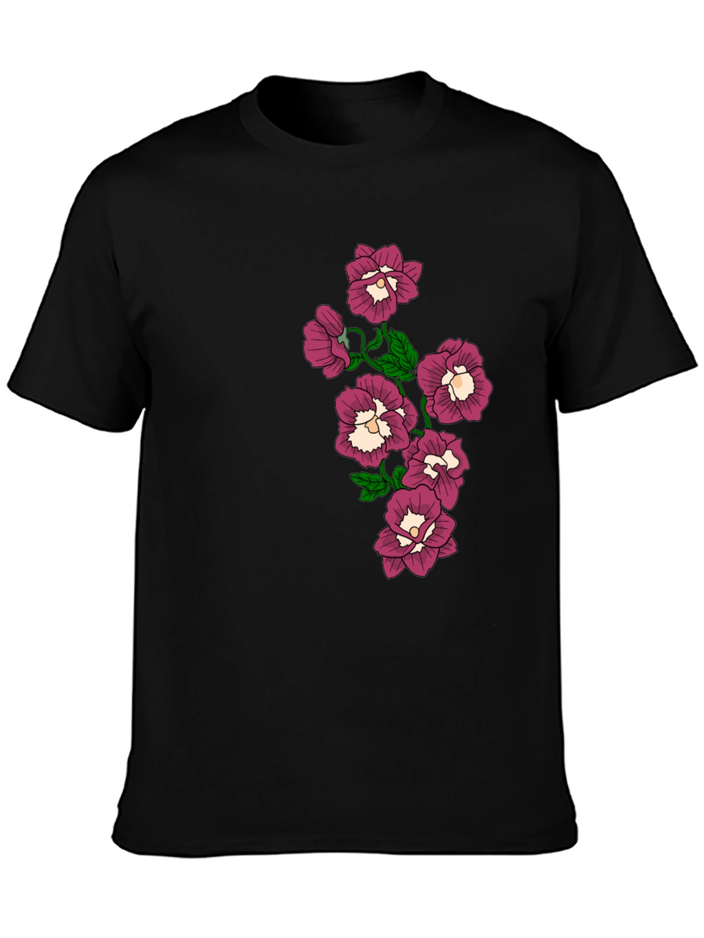 Floral T-Shirt - Black -  Graphic Tee