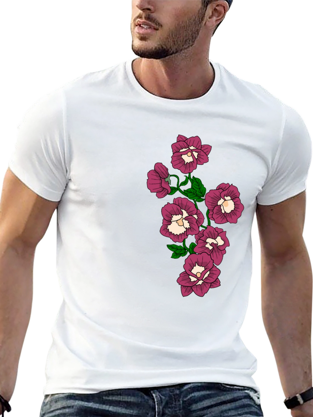 Floral T-Shirt - Black -  Graphic Tee