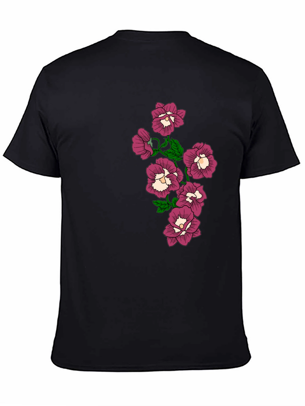 Floral T-Shirt - Black -  Graphic Tee
