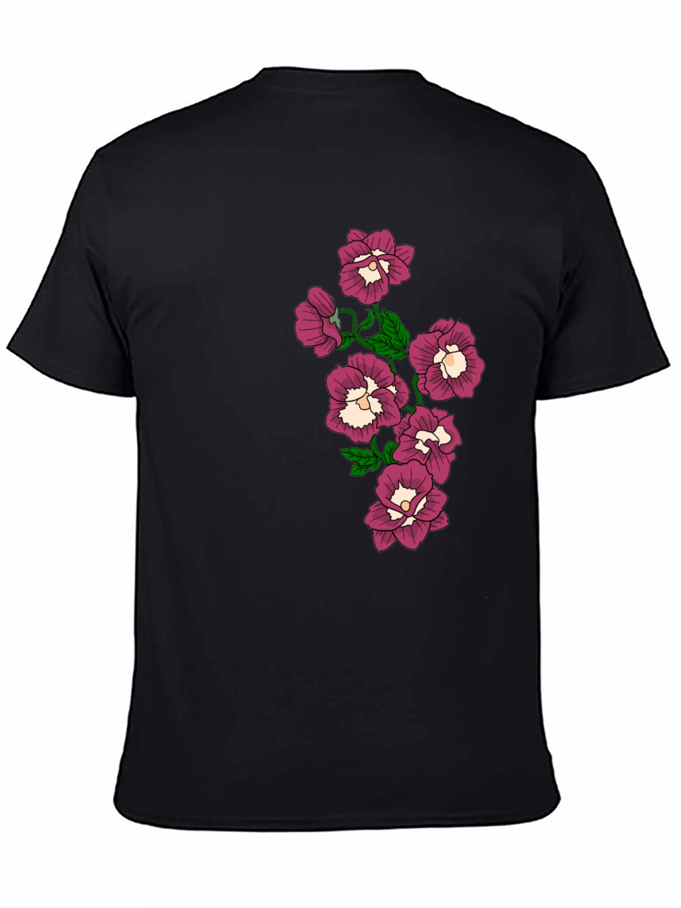 Floral T-Shirt - Black -  Graphic Tee