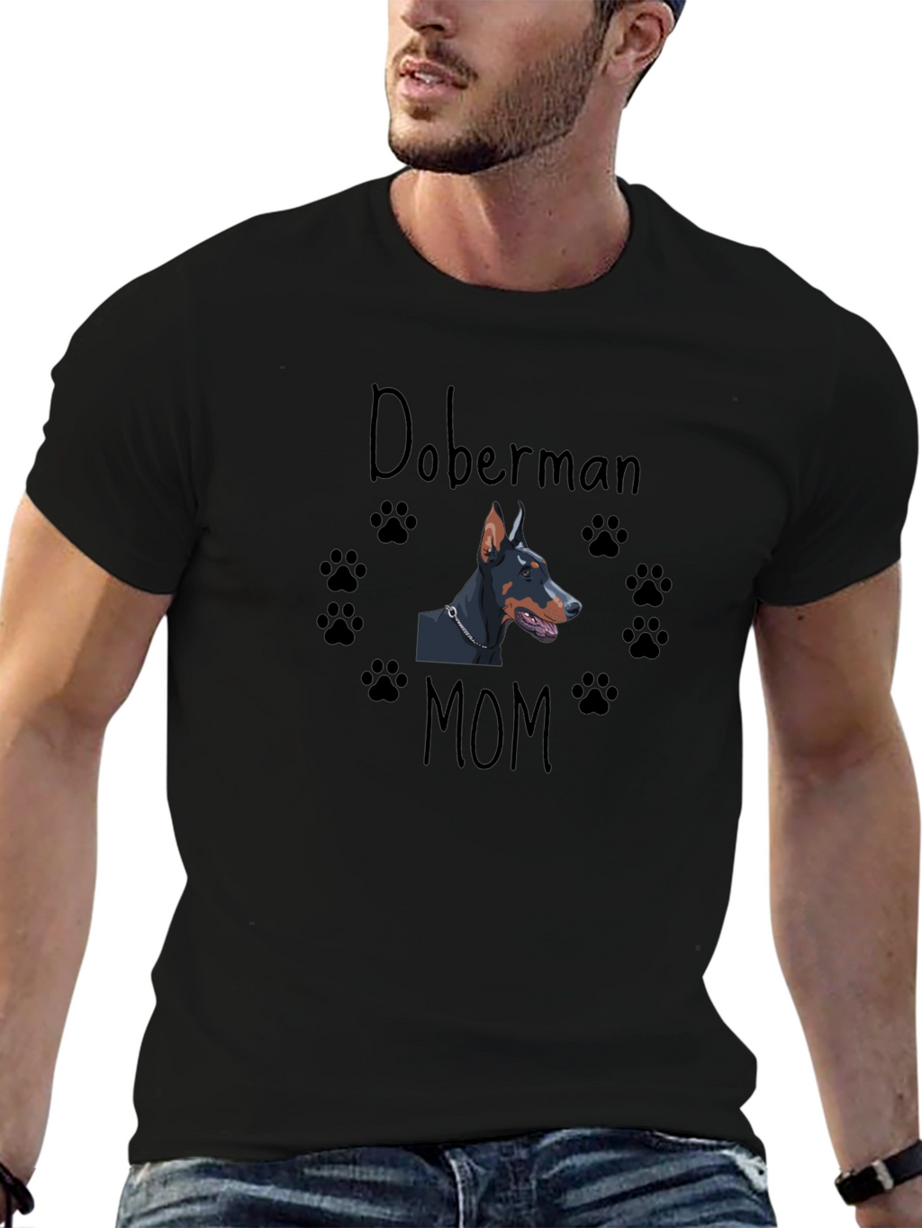 Doberman Mom T-Shirt - Black Dog Lover Tee