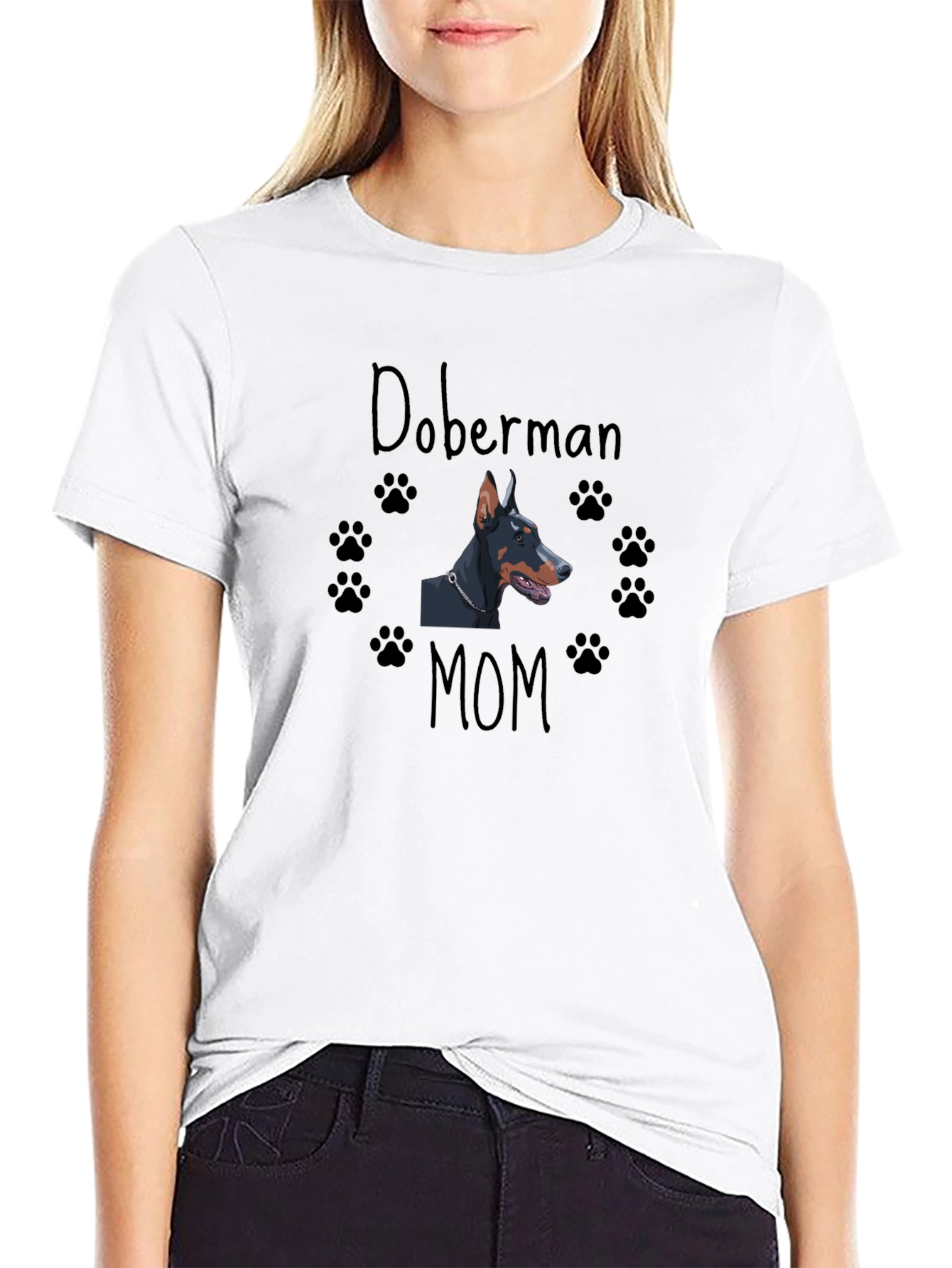 Doberman Mom T-Shirt - Black Dog Lover Tee