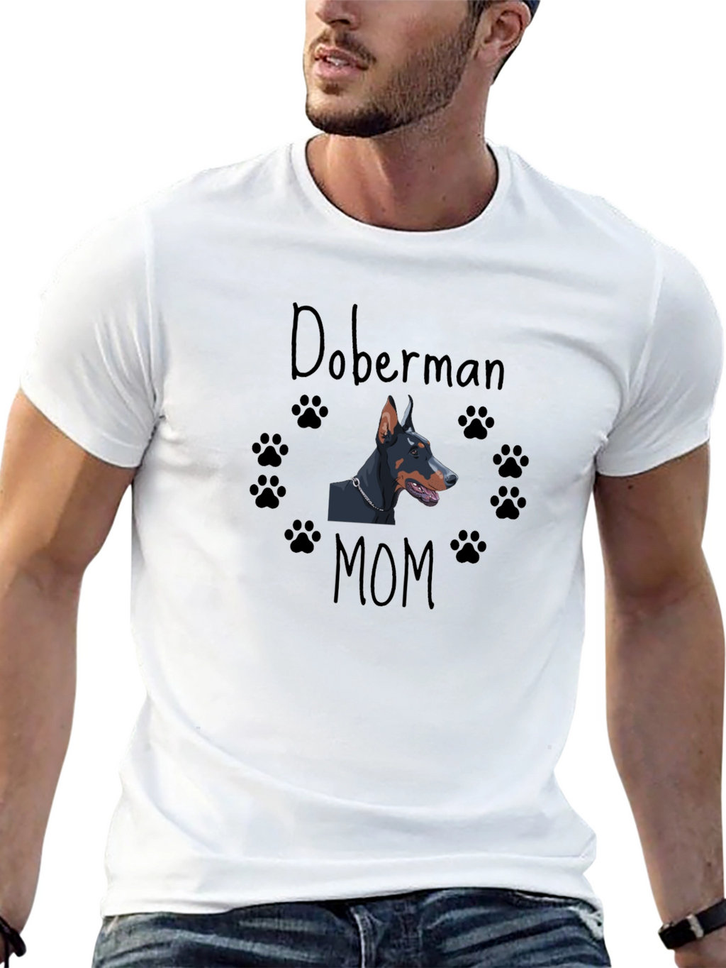Doberman Mom T-Shirt - Black Dog Lover Tee