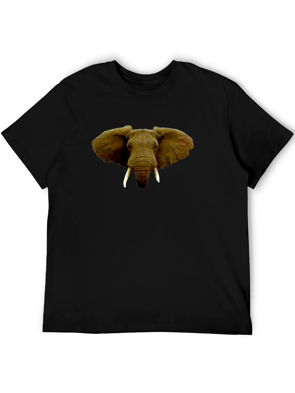 Elephant Graphic Print Black T-Shirt