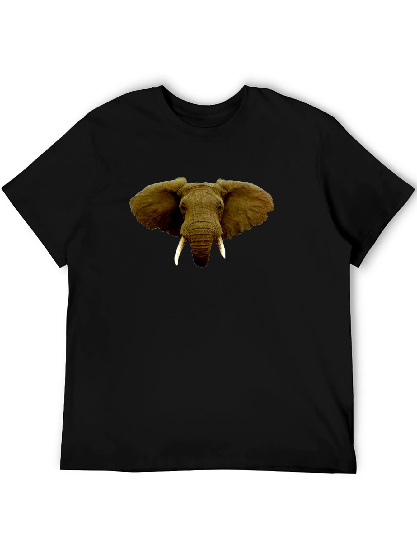 Elephant Graphic Print Black T-Shirt