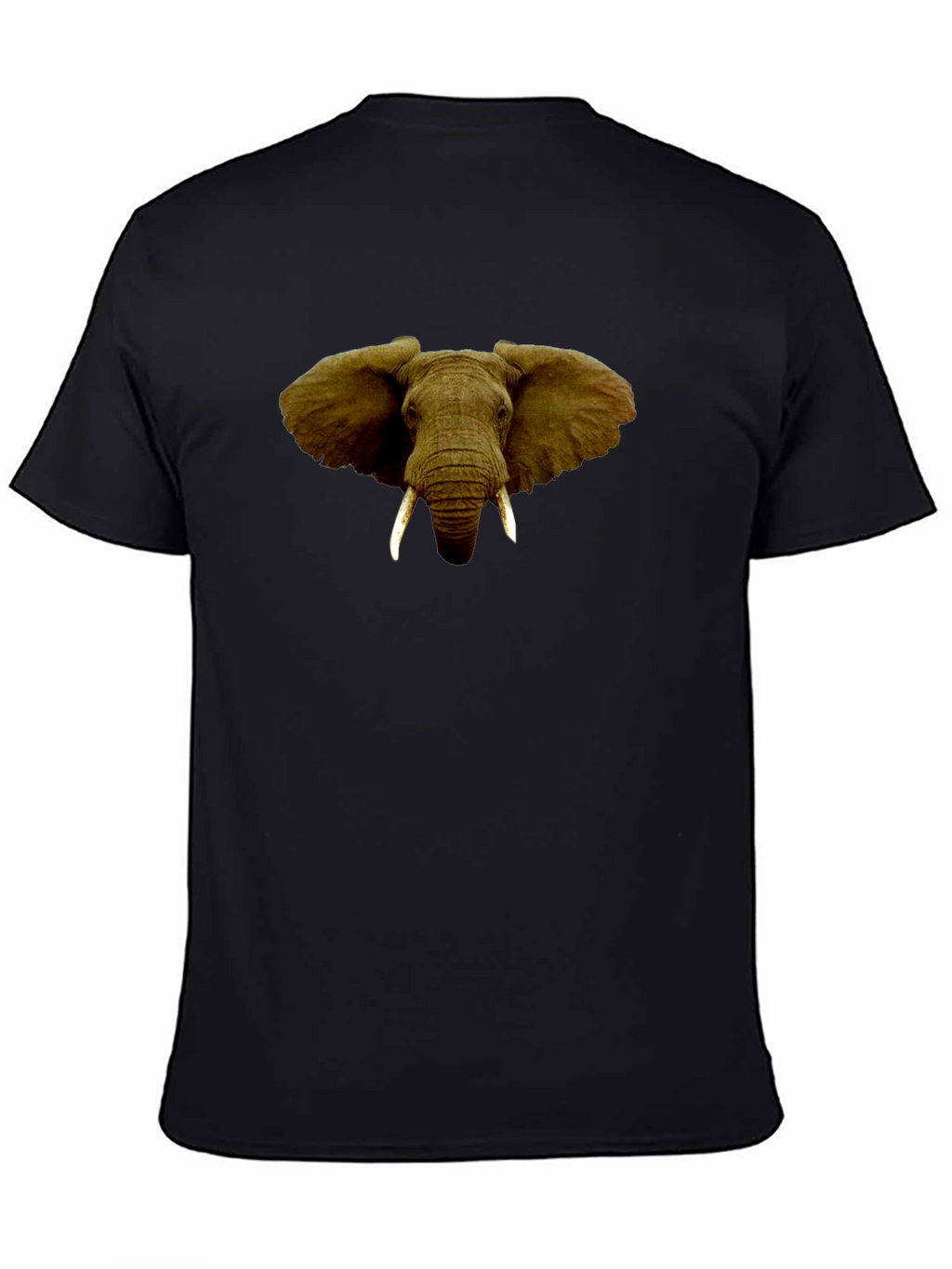Elephant Graphic Print Black T-Shirt