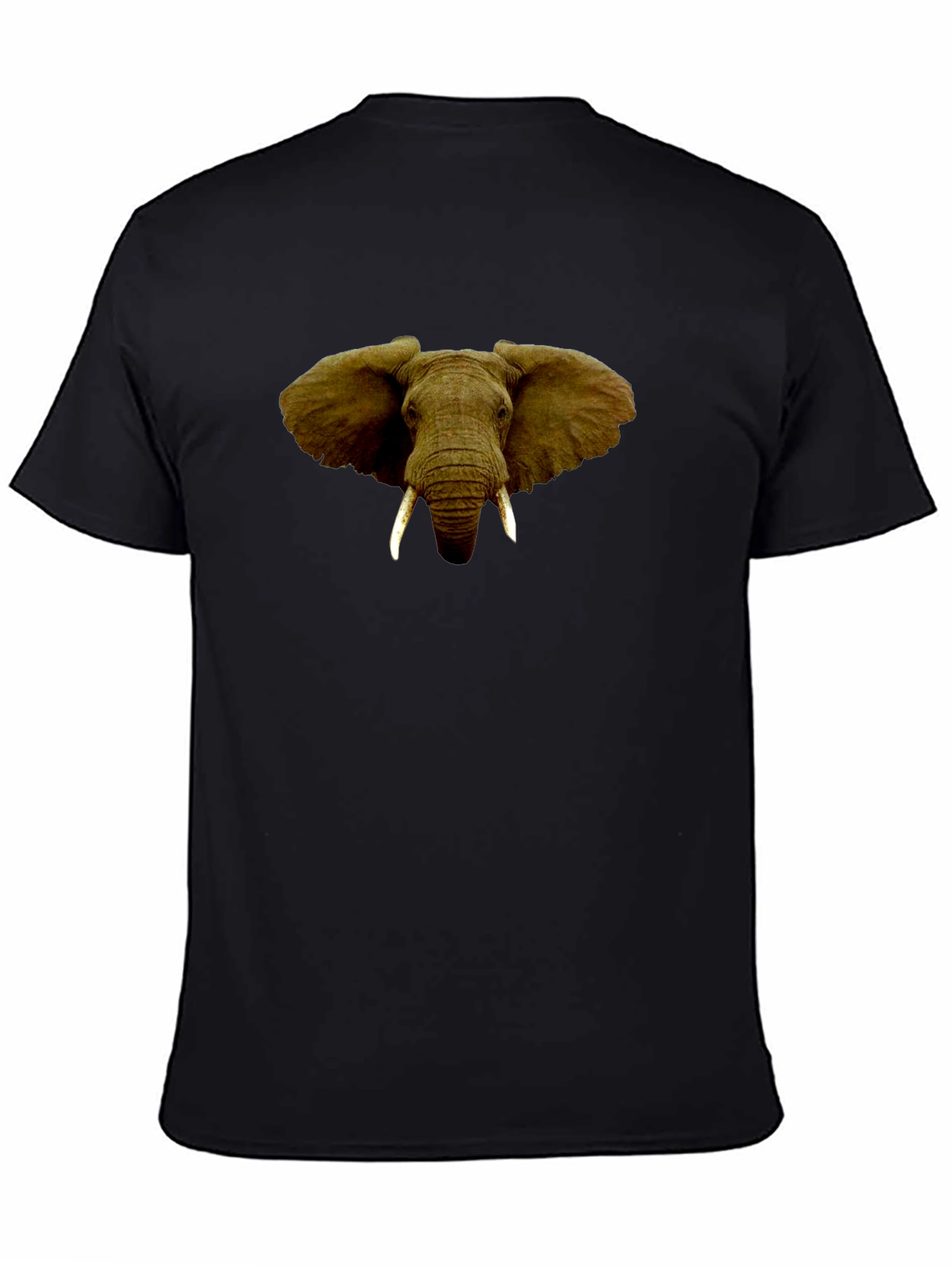 Elephant Graphic Print Black T-Shirt