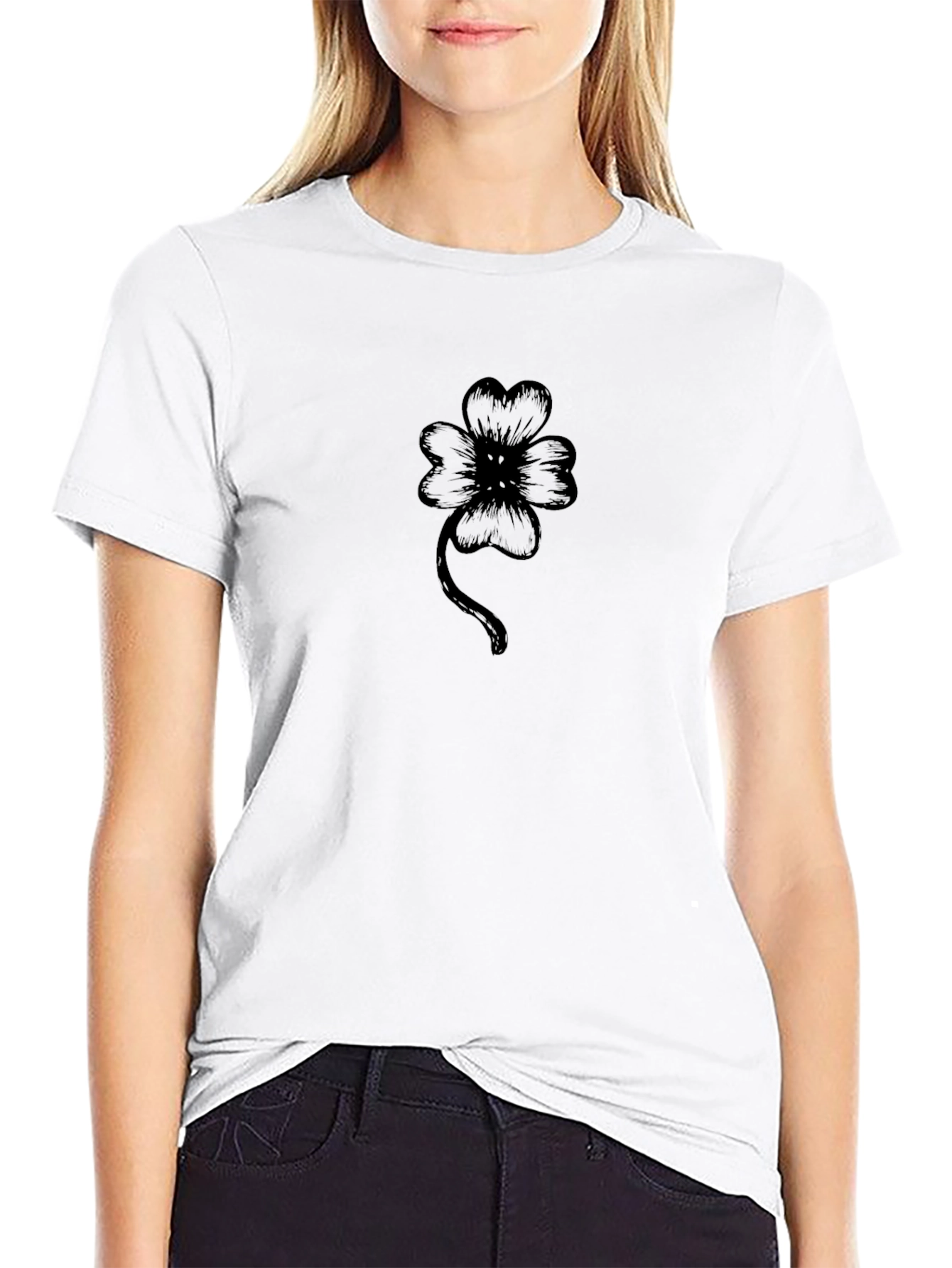 Clover Graphic Black T-Shirt