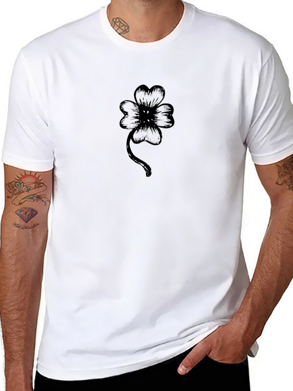 Clover Graphic Black T-Shirt