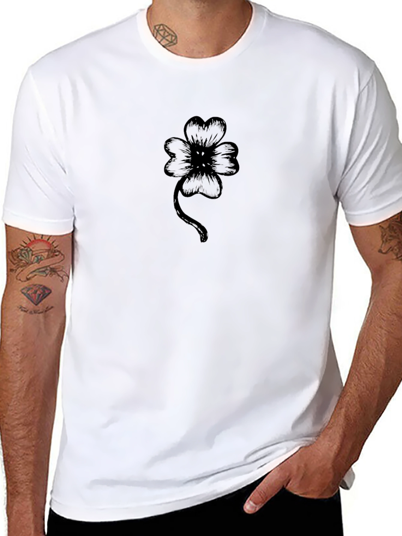 Clover Graphic Black T-Shirt
