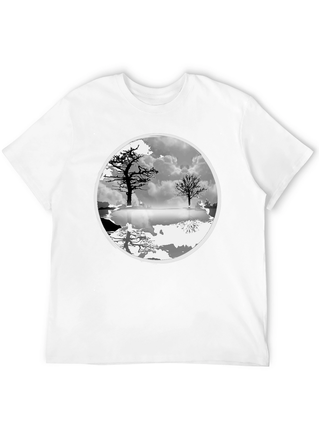 Monochrome Tree Graphic Tee - Nature Inspired Design
