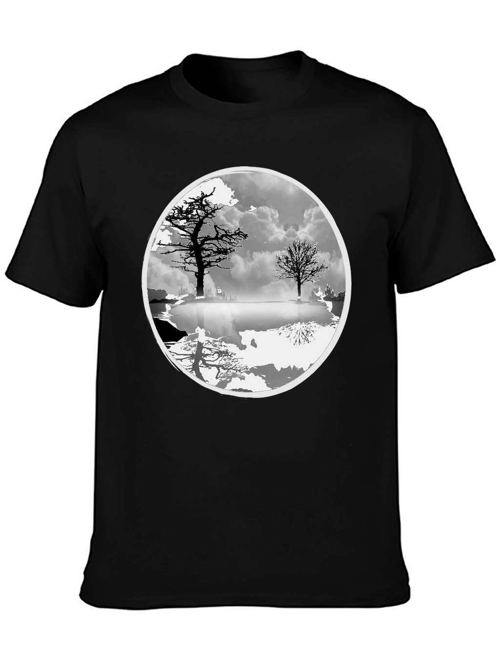 Monochrome Tree Graphic Tee - Nature Inspired Design