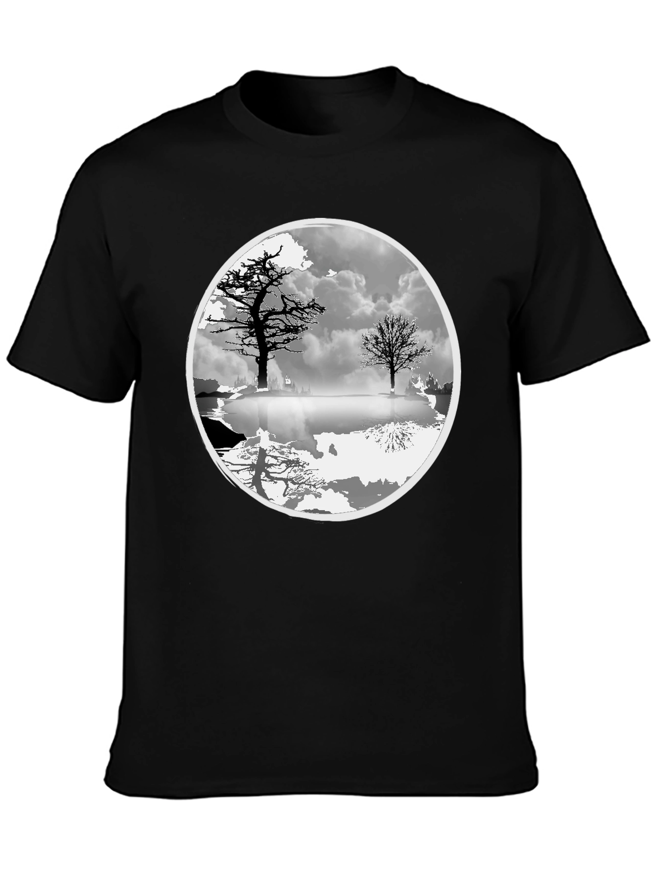 Monochrome Tree Graphic Tee - Nature Inspired Design