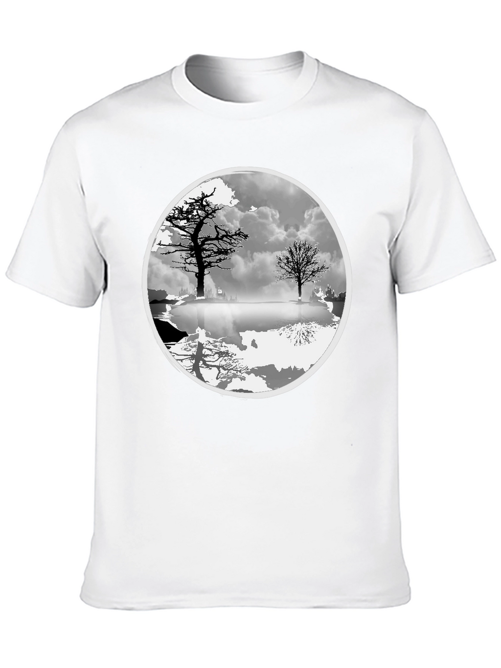Monochrome Tree Graphic Tee - Nature Inspired Design