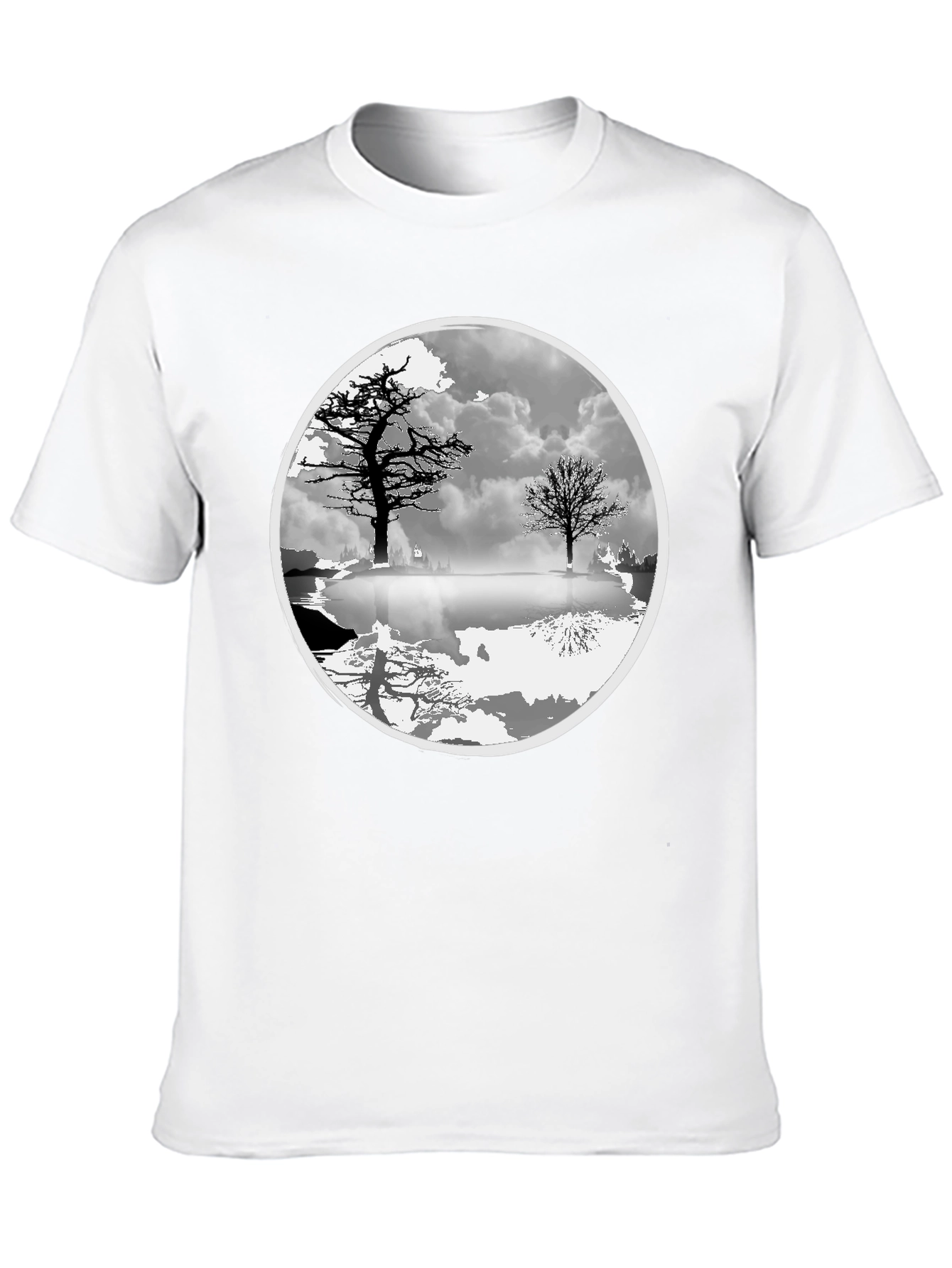 Monochrome Tree Graphic Tee - Nature Inspired Design