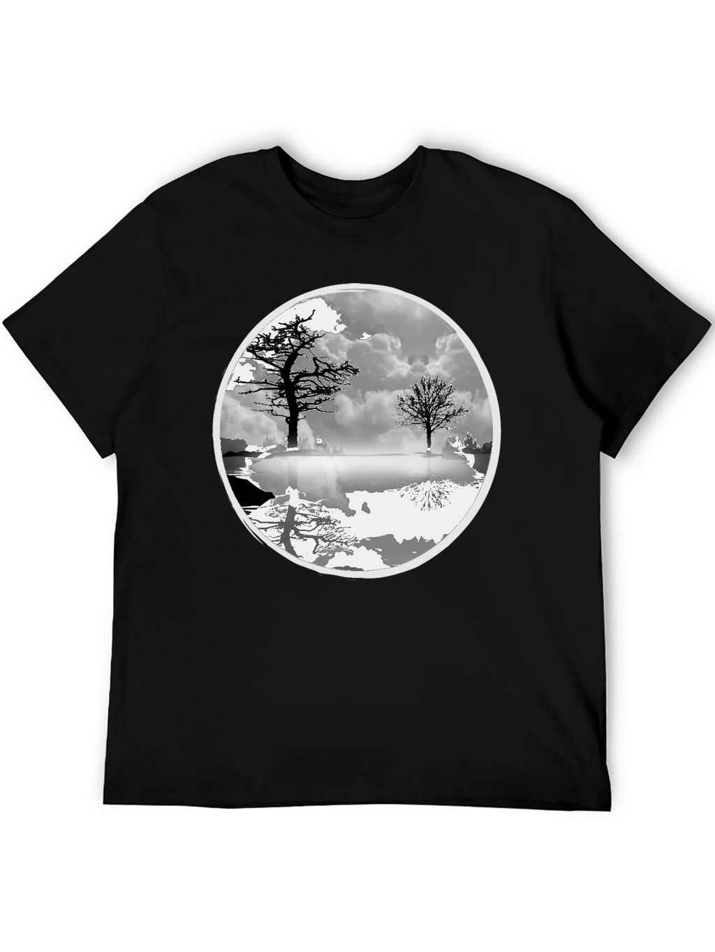 Monochrome Tree Graphic Tee - Nature Inspired Design