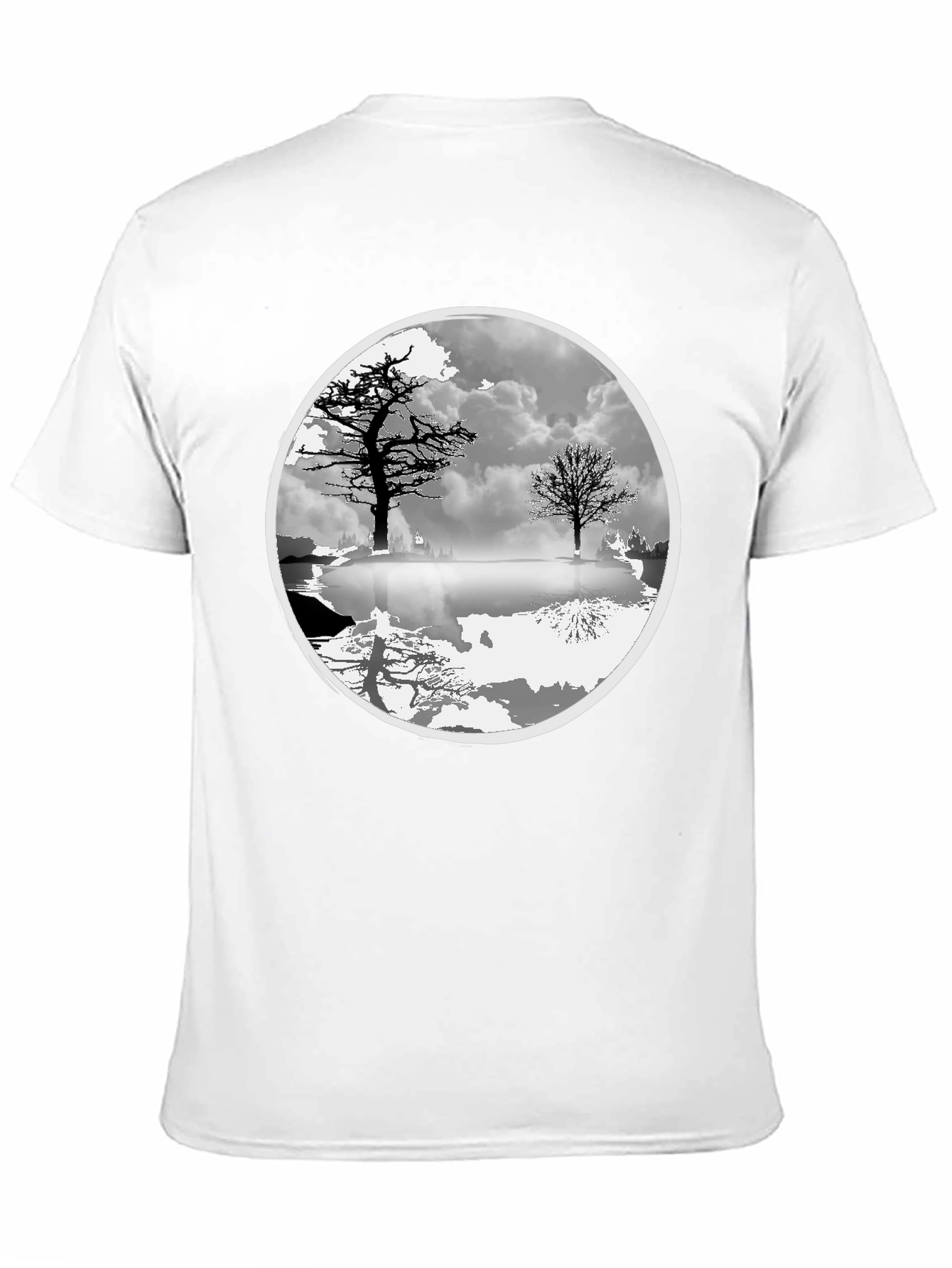 Monochrome Tree Graphic Tee - Nature Inspired Design