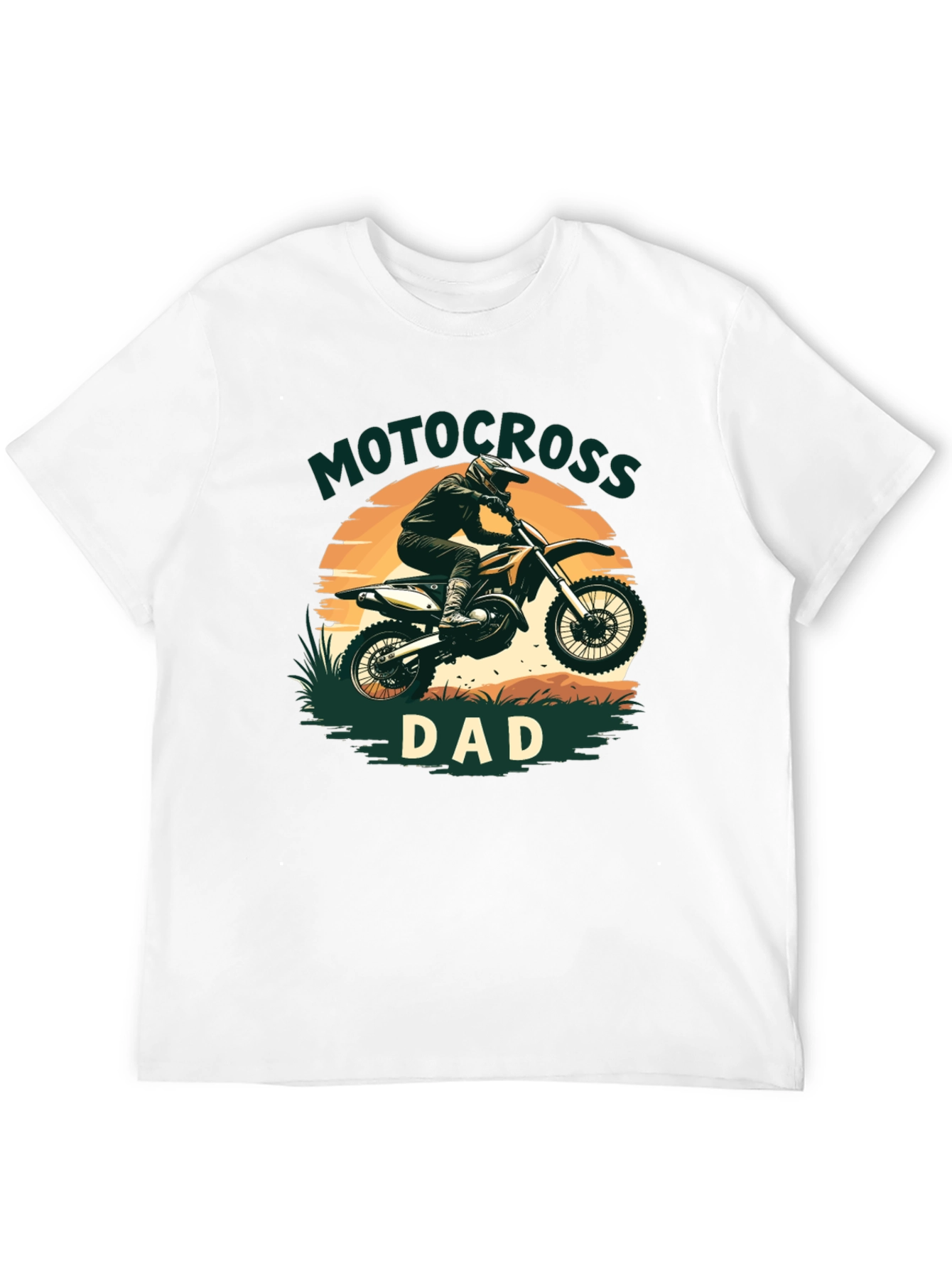 Motocross Dad Graphic Tee - Black Cotton Blend T-Shirt