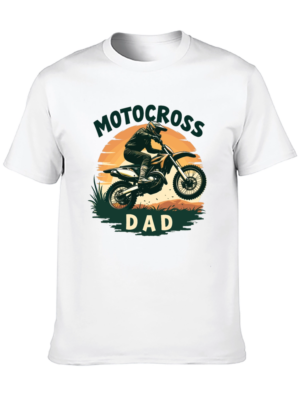 Motocross Dad Graphic Tee - Black Cotton Blend T-Shirt