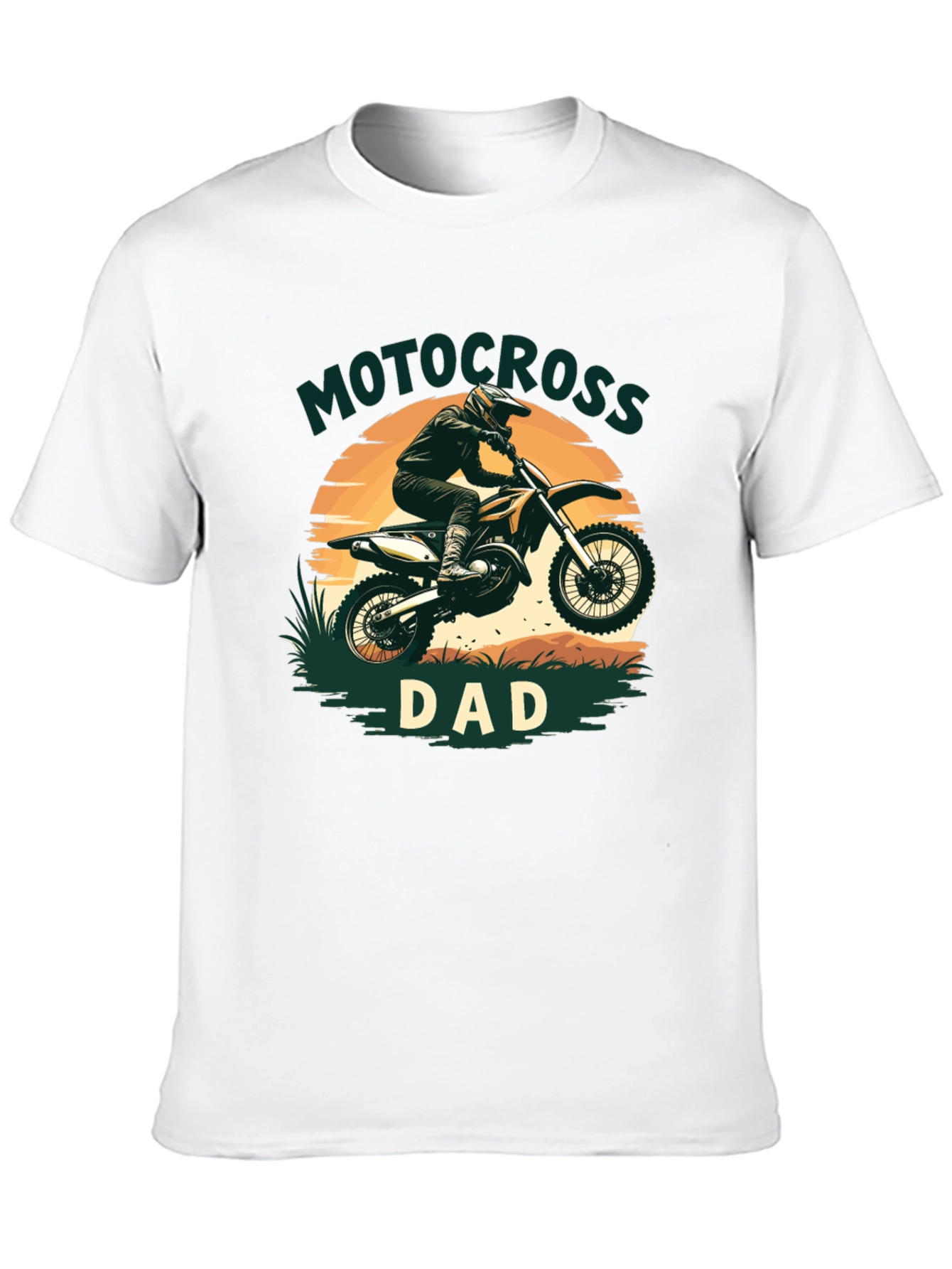 Motocross Dad Graphic Tee - Black Cotton Blend T-Shirt