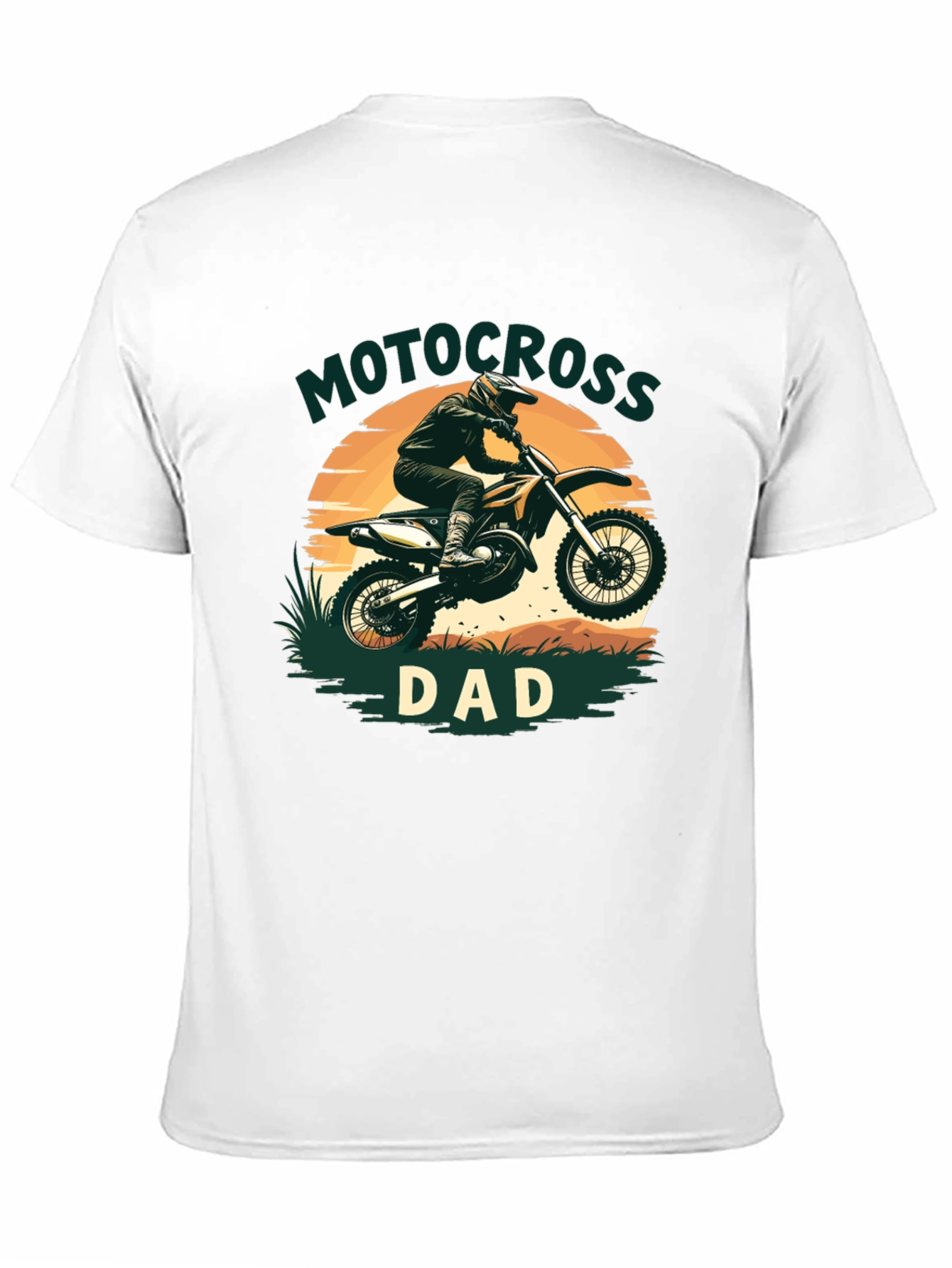 Motocross Dad Graphic Tee - Black Cotton Blend T-Shirt