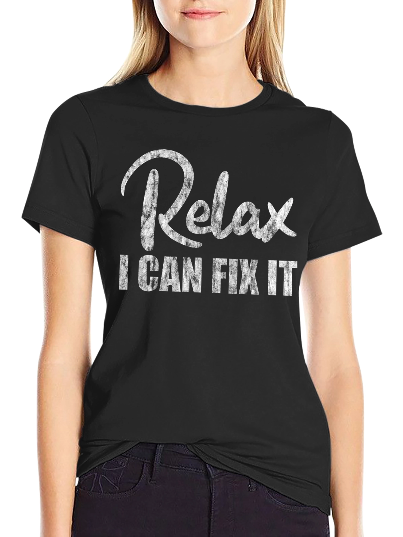 Relax I Can Fix It Black Graphic T-Shirt
