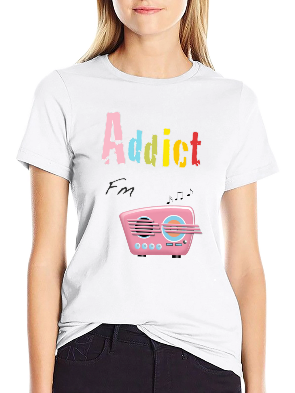 Addict FM T-Shirt: Retro Radio Design Tee
