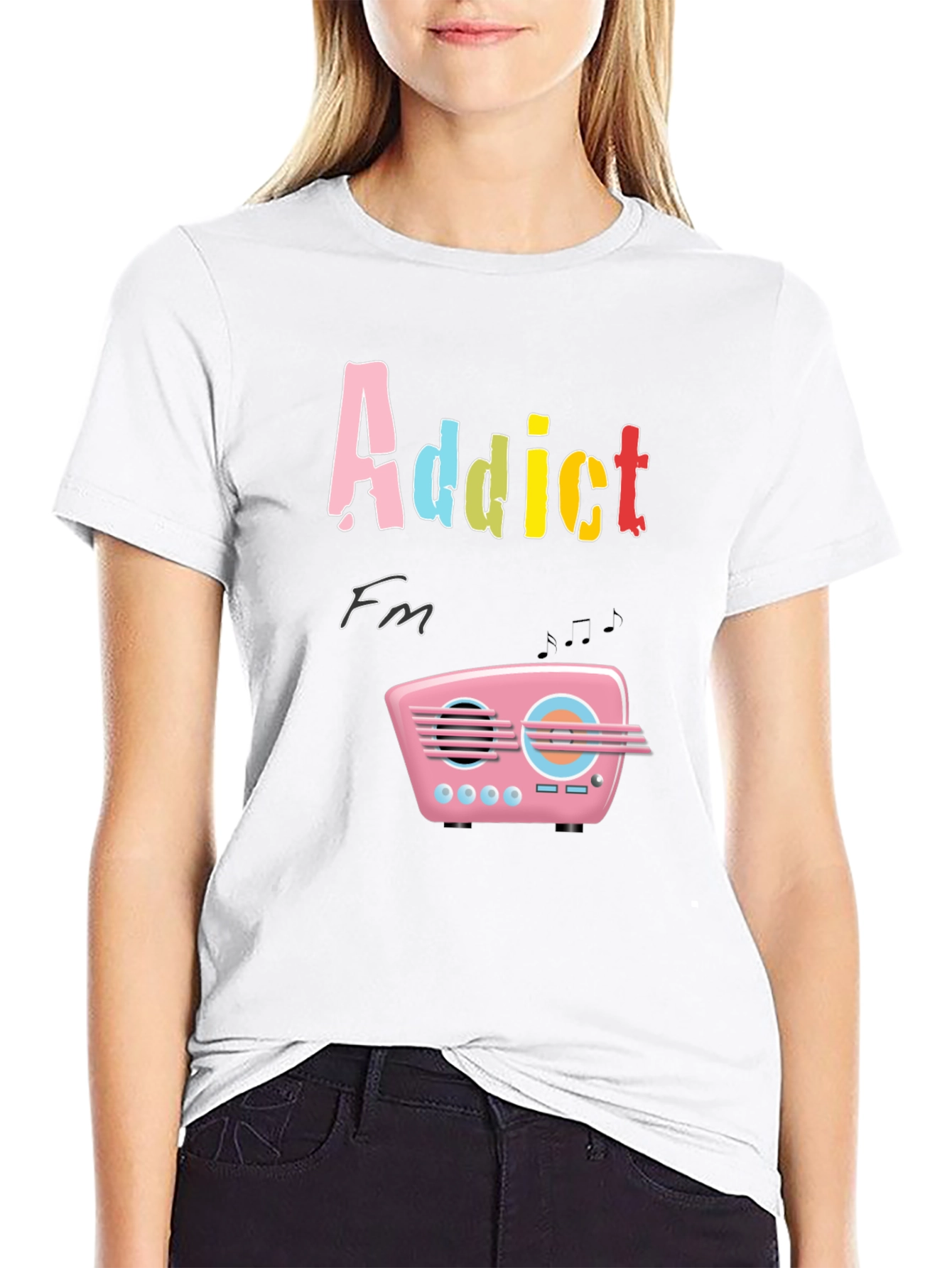 Addict FM T-Shirt: Retro Radio Design Tee