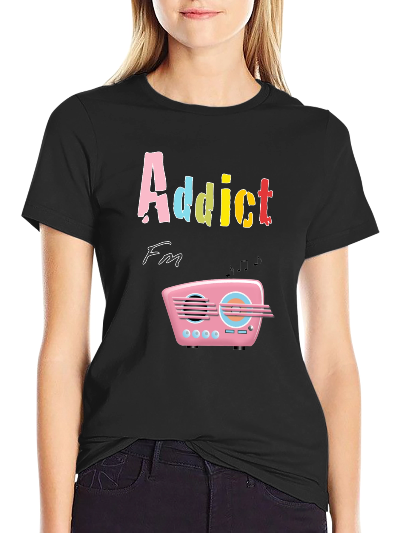 Addict FM T-Shirt: Retro Radio Design Tee