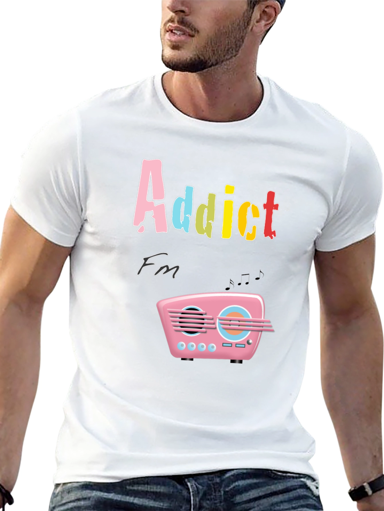 Addict FM T-Shirt: Retro Radio Design Tee