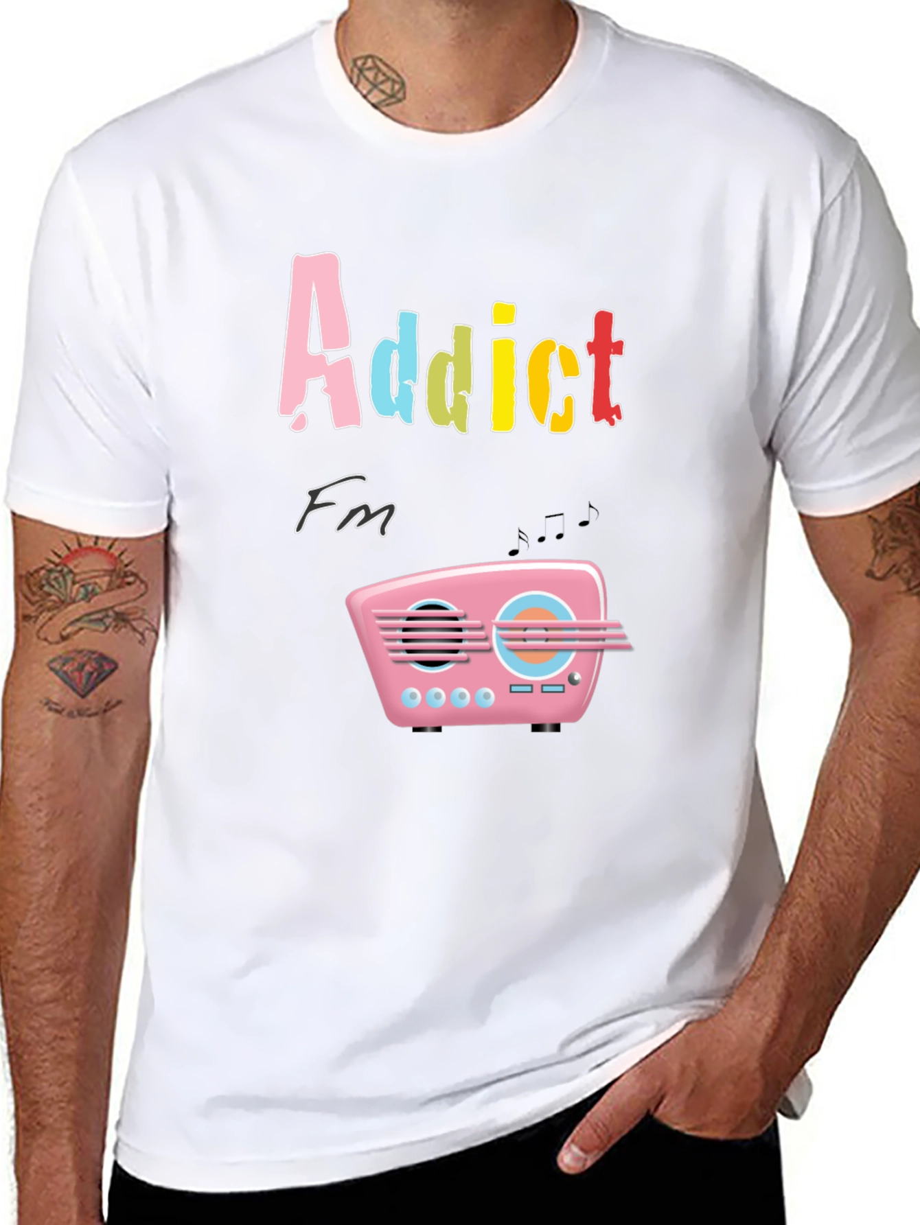 Addict FM T-Shirt: Retro Radio Design Tee