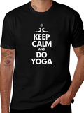 Keep Calm & Do Yoga Black Graphic T-Shirt
