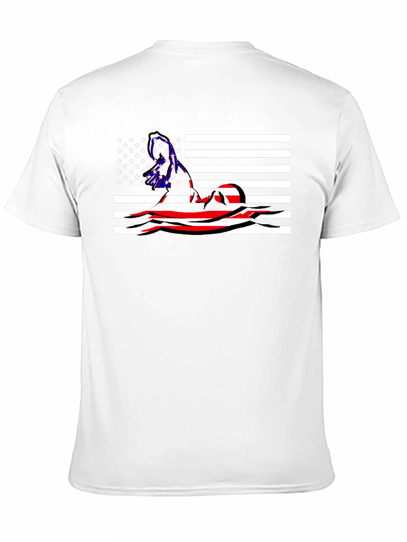 American Flag Swimmer Graphic T-Shirt