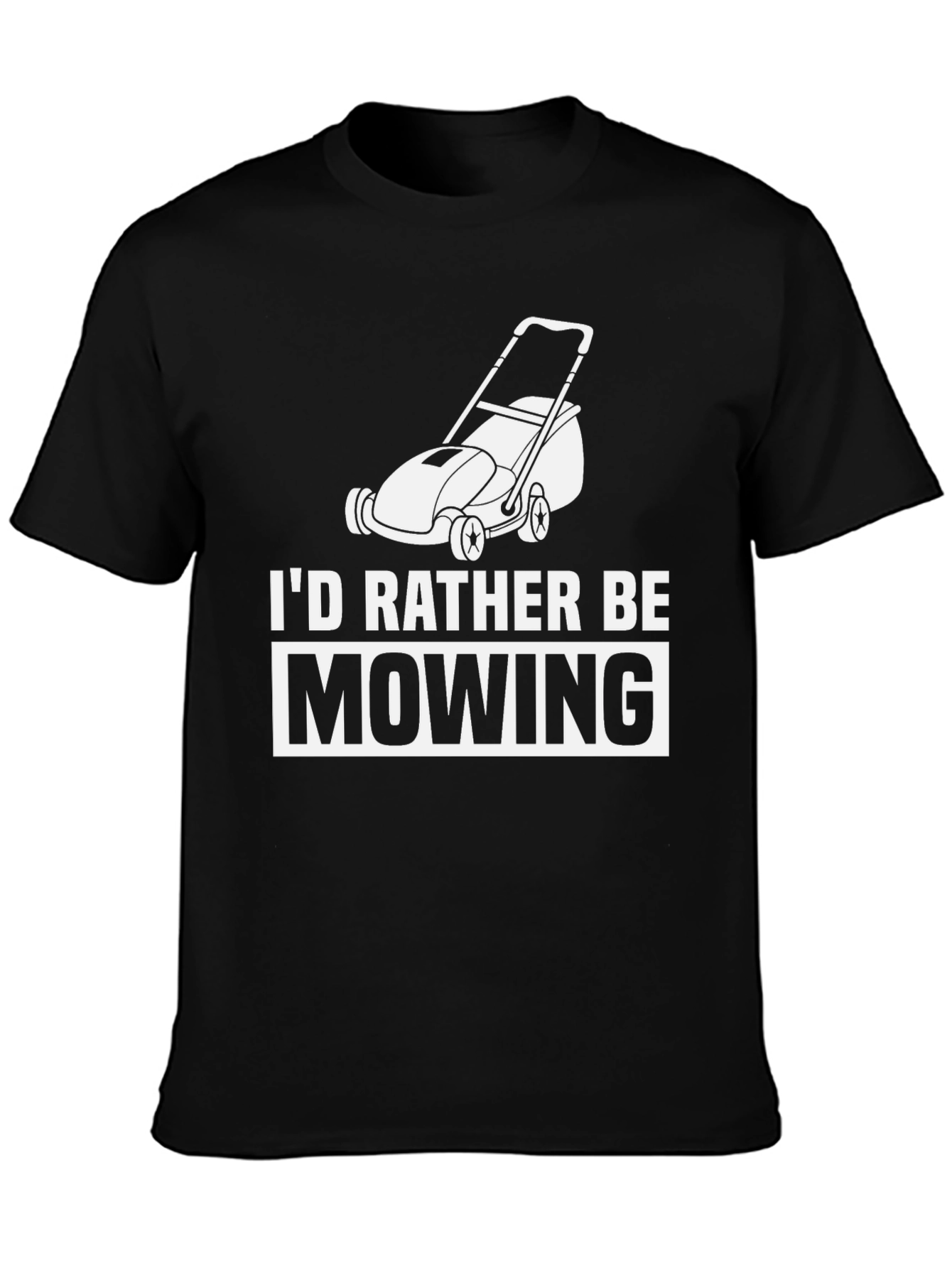 Id Rather Be Mowing Graphic Tee - Black