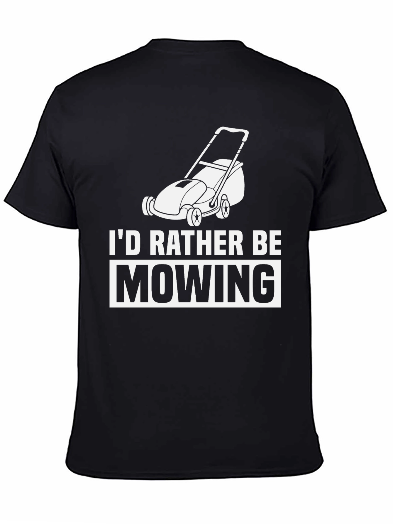 Id Rather Be Mowing Graphic Tee - Black