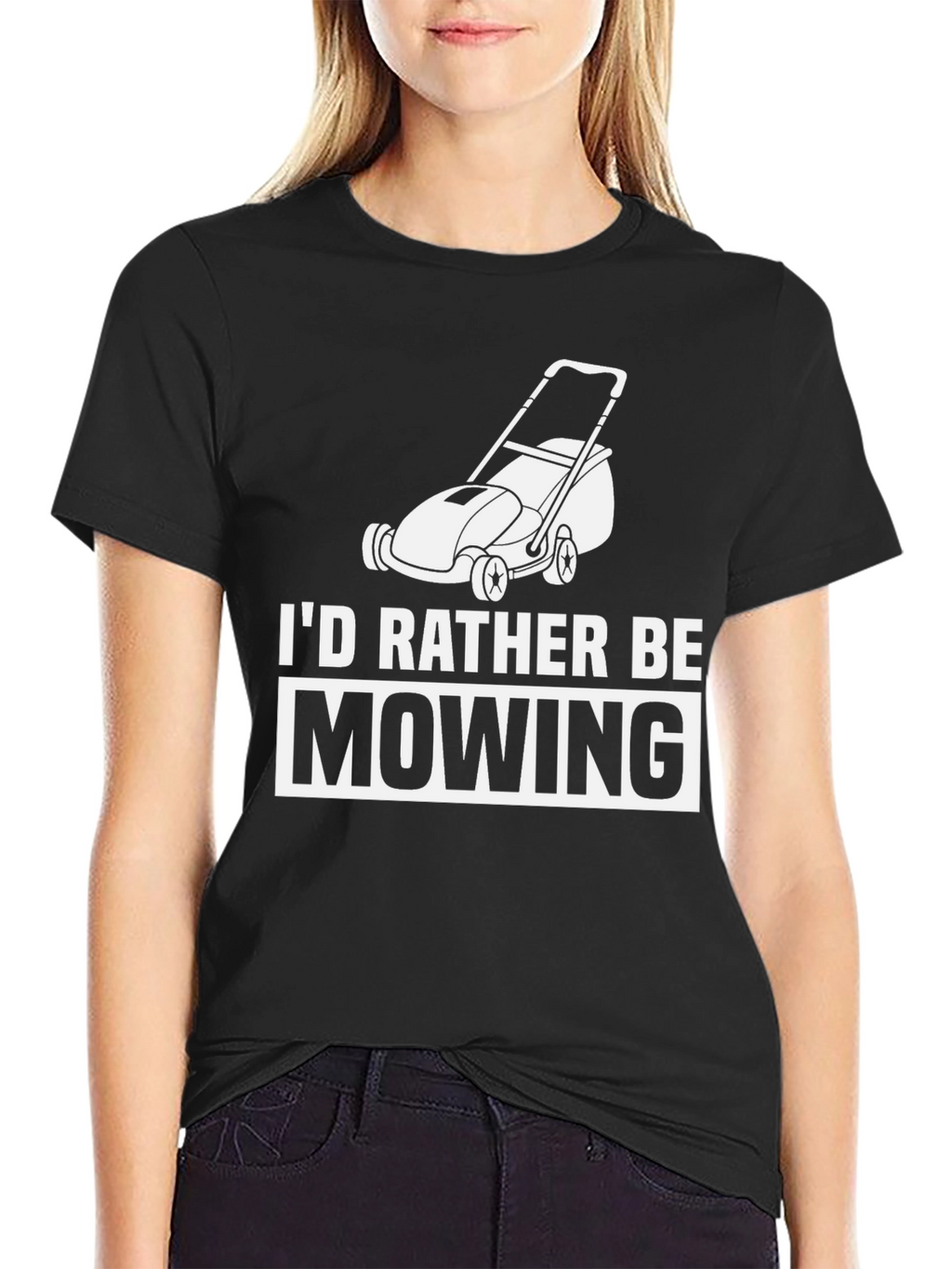 Id Rather Be Mowing Graphic Tee - Black