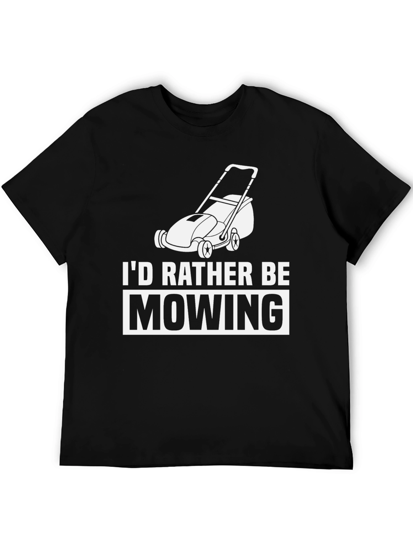 Id Rather Be Mowing Graphic Tee - Black