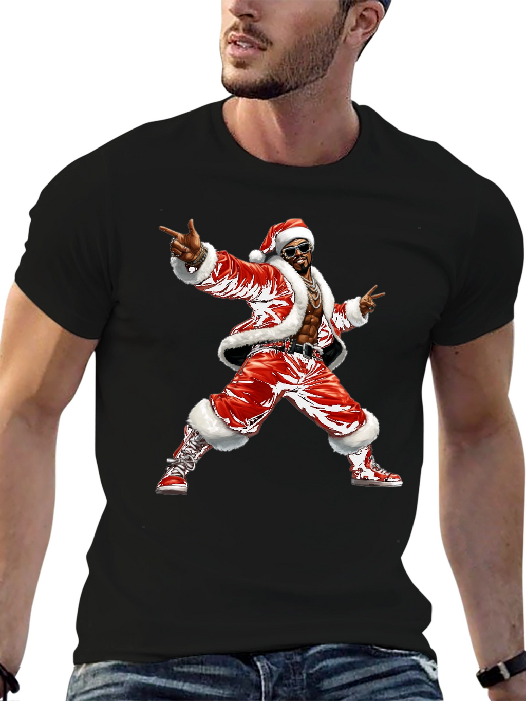 Santa Pimp T-Shirt Black