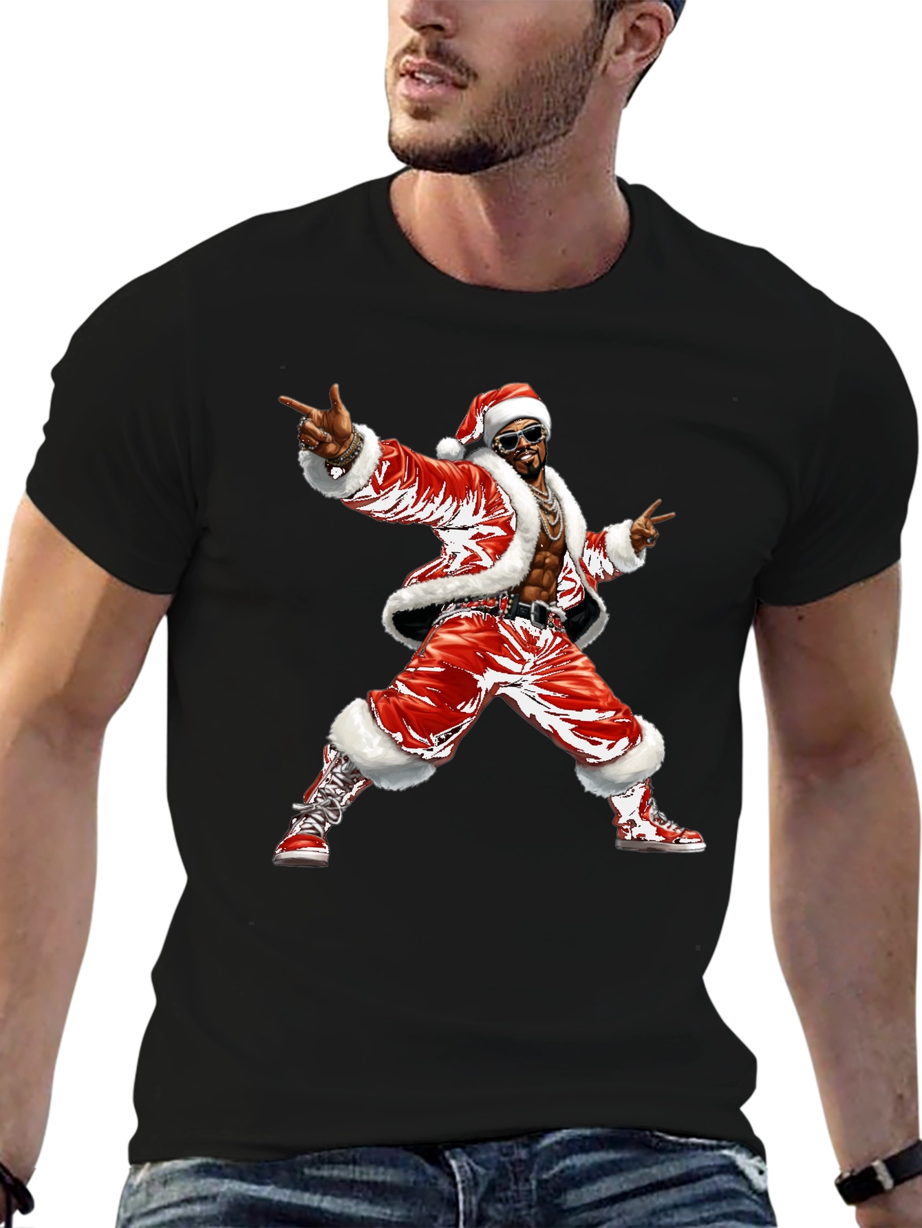 Santa Pimp T-Shirt Black