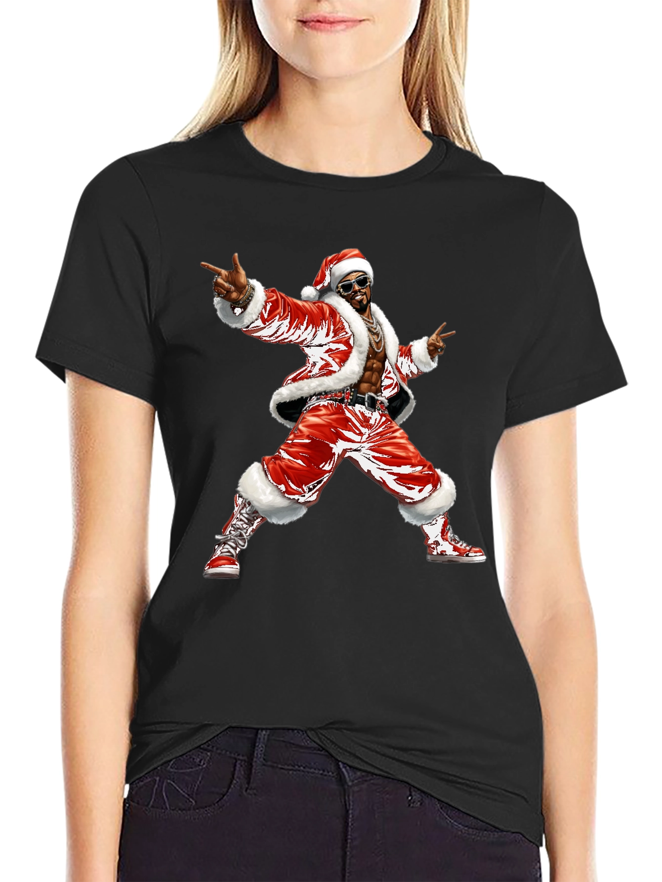 Santa Pimp T-Shirt Black