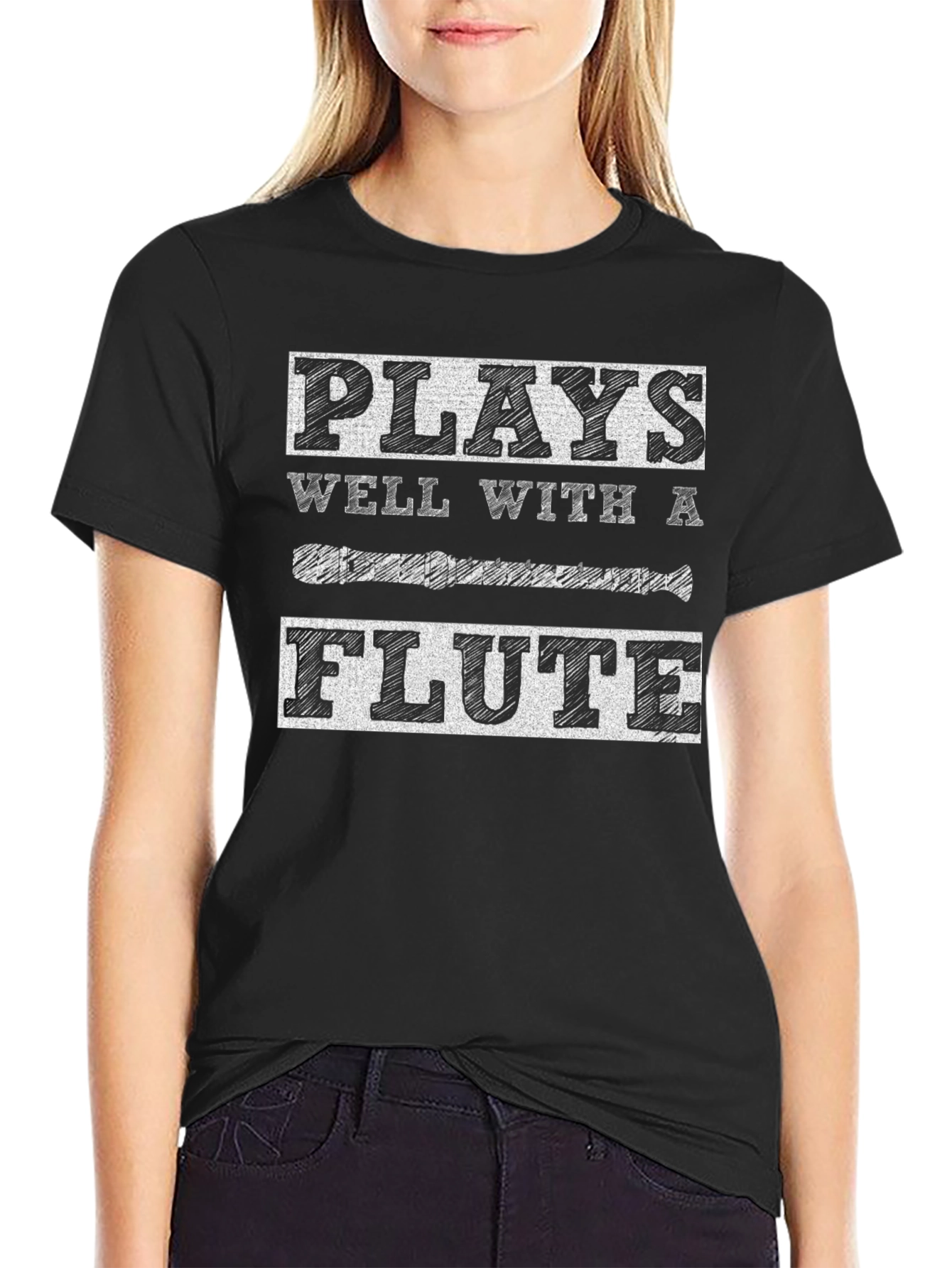 Plays Well With A Flute Graphic Tee