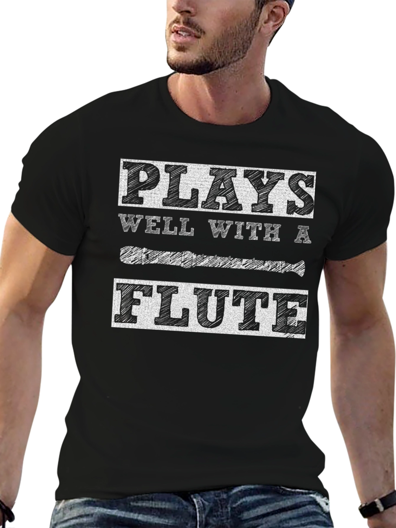Plays Well With A Flute Graphic Tee