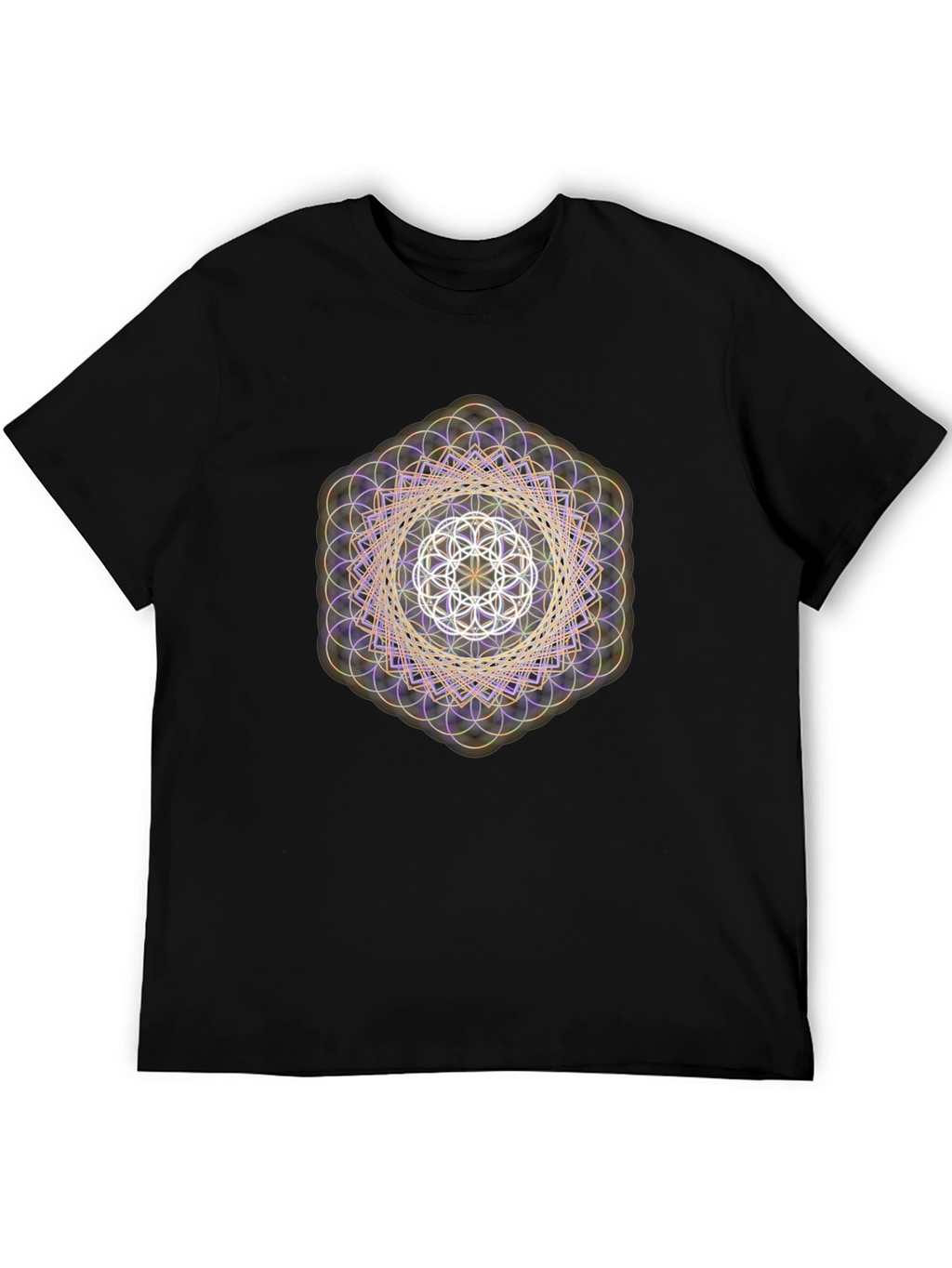 Geometric Pattern Tee - Artistic Design Soft Fabric
