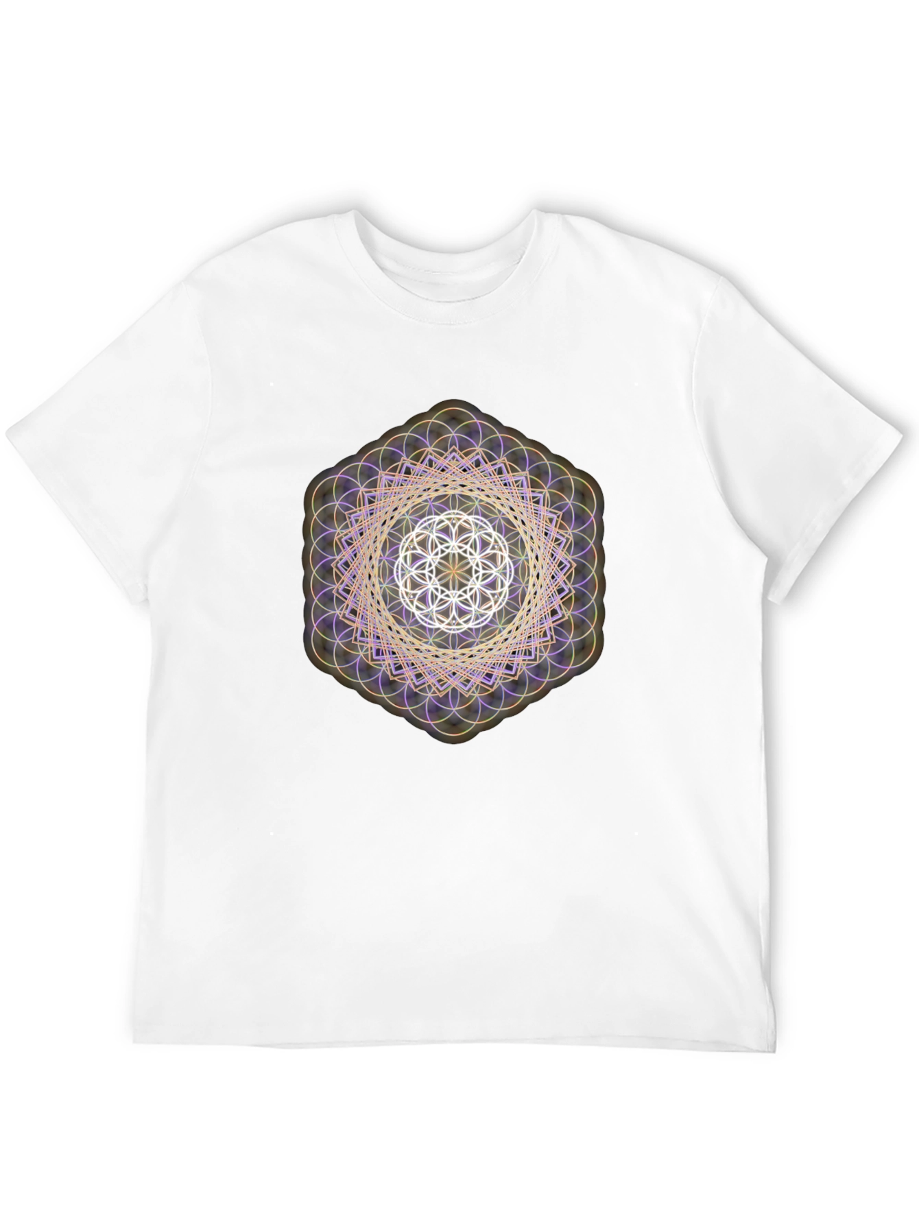 Geometric Pattern Tee - Artistic Design Soft Fabric