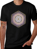 Geometric Pattern Tee - Artistic Design Soft Fabric