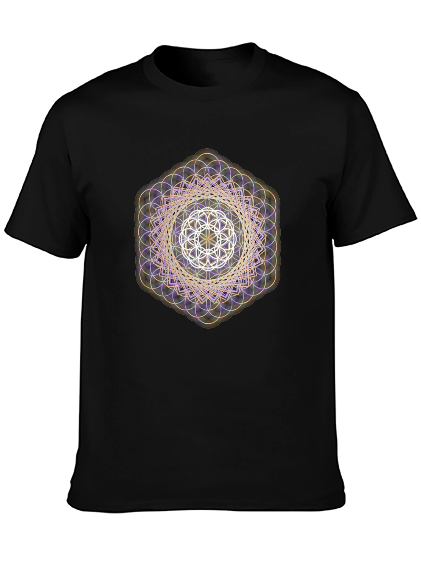 Geometric Pattern Tee - Artistic Design Soft Fabric