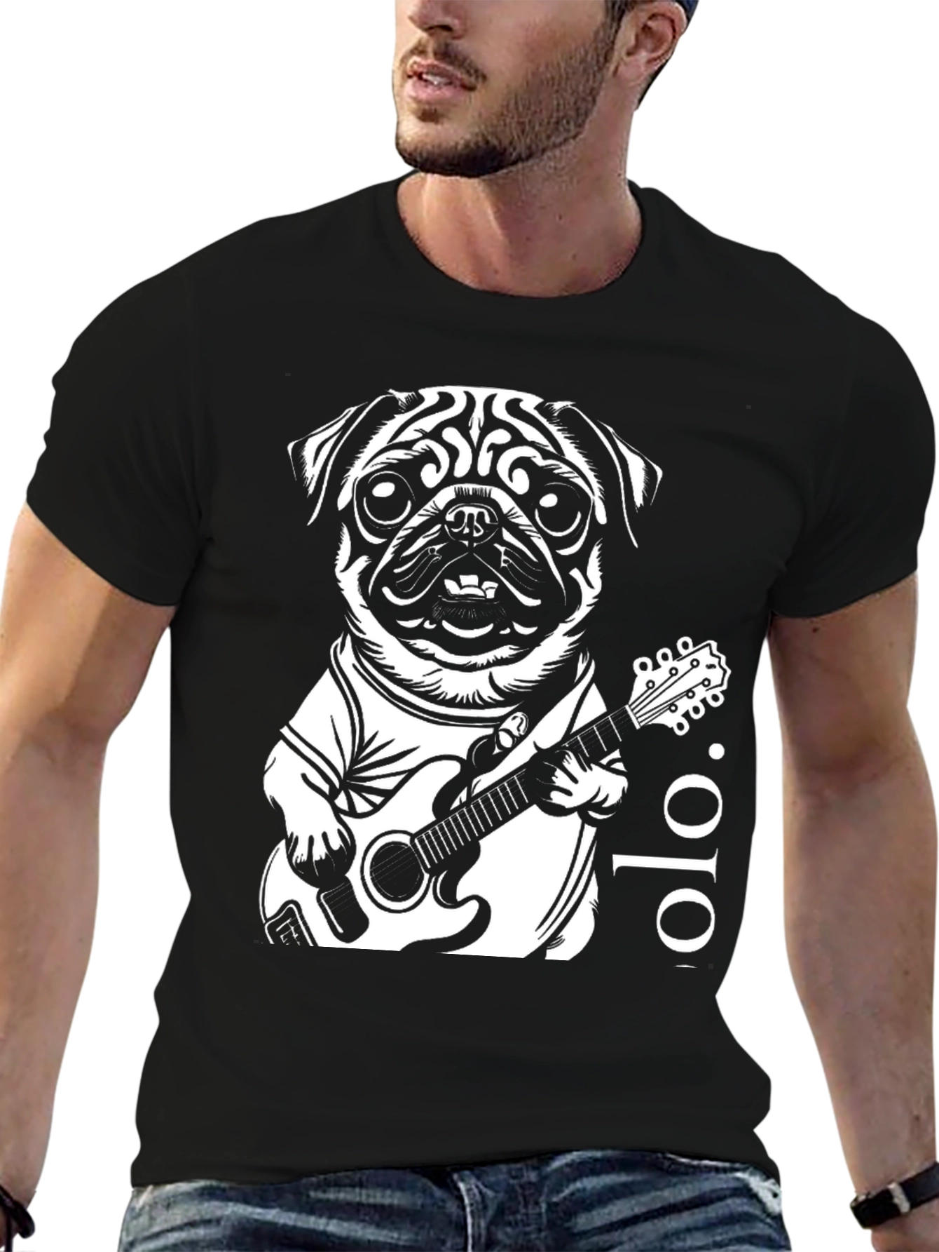 Pug Guitarist Graphic Tee