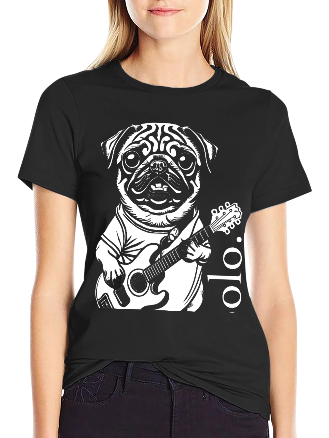 Pug Guitarist Graphic Tee