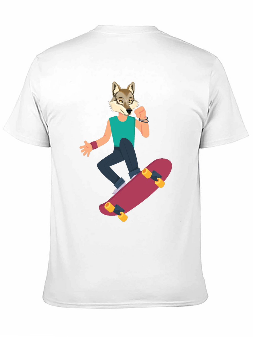 Wolf Skateboarder Graphic Tee